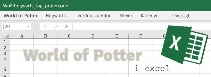 WoP i Excel: Professorer i Hogwarts fagene, del 2